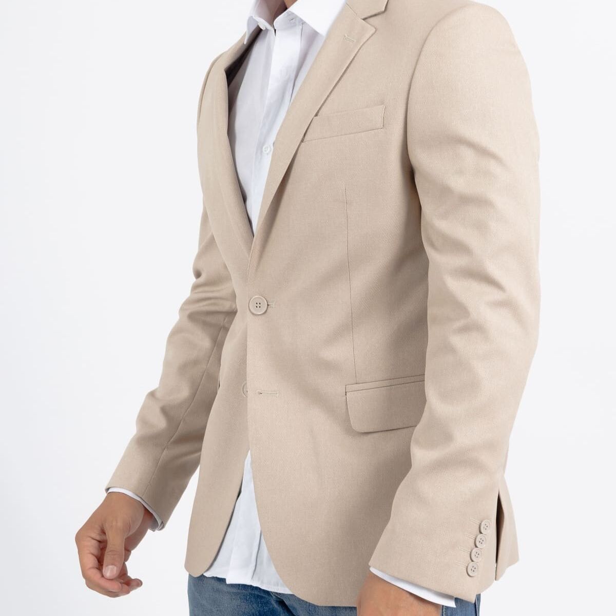 Blazer slim fit da uomo beige Nobara
