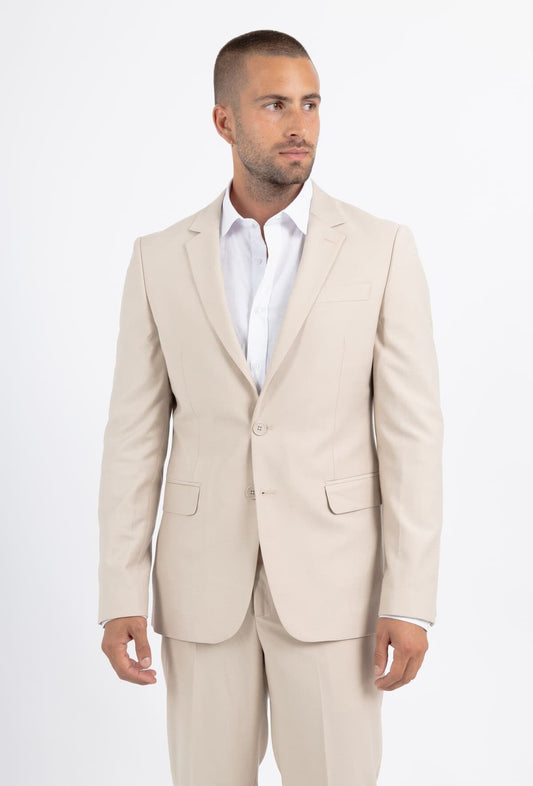 Completo uomo SUKUNA beige slim fit (giacca e pantaloni)