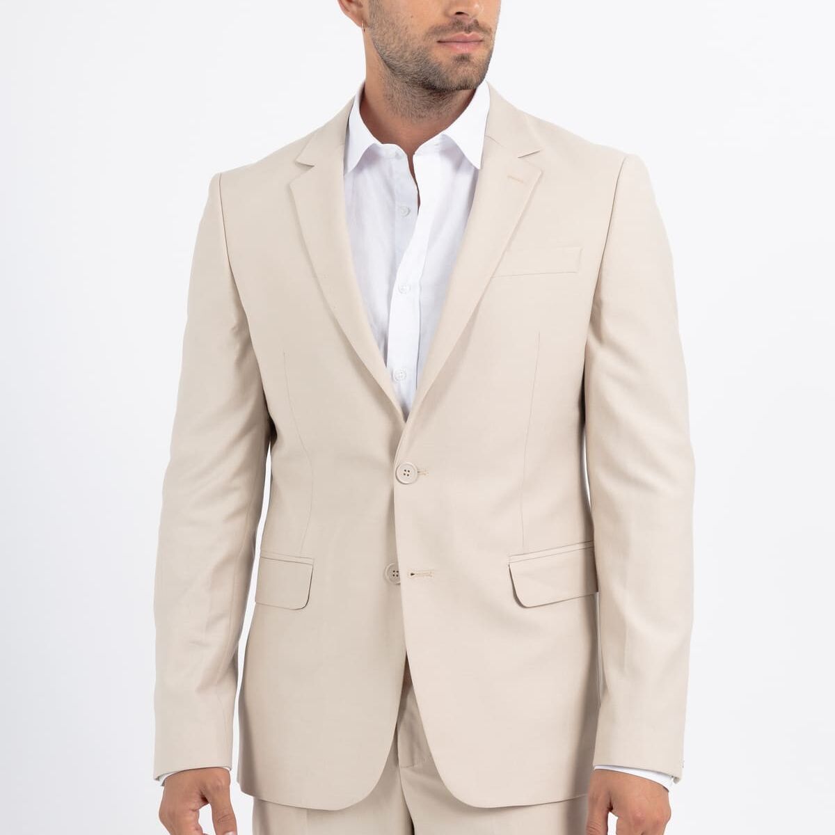 Completo uomo SUKUNA beige slim fit (giacca e pantaloni)