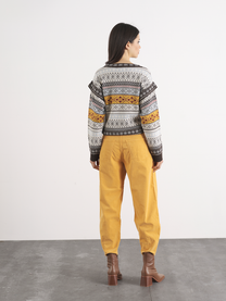 Pantaloni in bombazine con risvolti