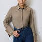 Body camicia con polsini ampi