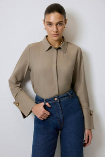 Body camicia con polsini ampi