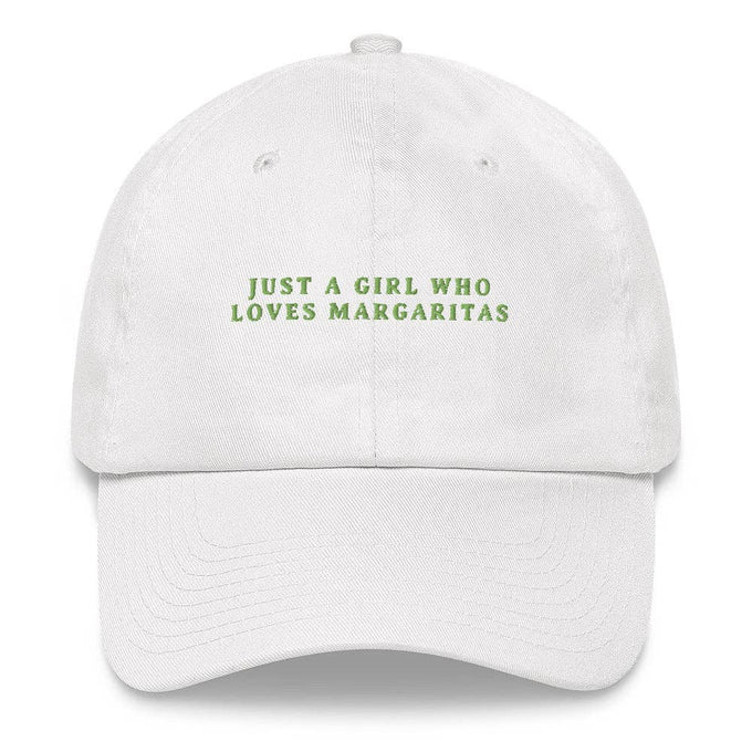Cappellino dad hat ricamato “Just a Girl Who Loves Margaritas”