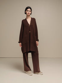 Cardigan cappotto in maglia oversize con bottoni