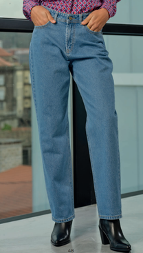 Pantaloni denim Ganga a vita alta