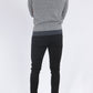 Gilet in maglia con zip blu navy mélange
