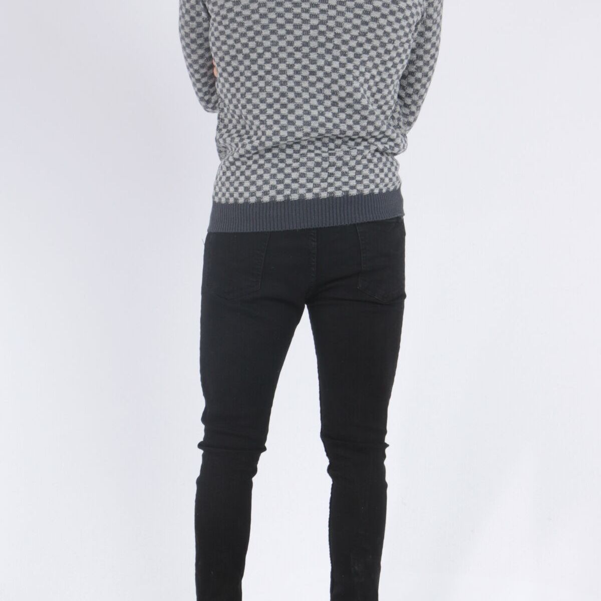 Gilet in maglia con zip blu navy mélange
