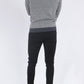Gilet in maglia con zip blu navy mélange