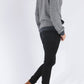 Gilet in maglia con zip blu navy mélange