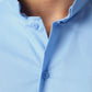 Camicia uomo tinta unita azzurro cielo con collo alla coreana