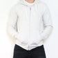 Felpa con cappuccio zip uomo bianca