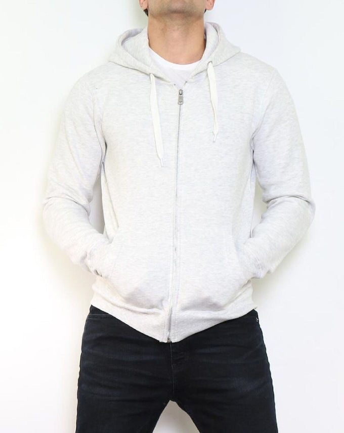 Felpa con cappuccio zip uomo bianca