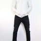 Felpa con cappuccio zip uomo bianca