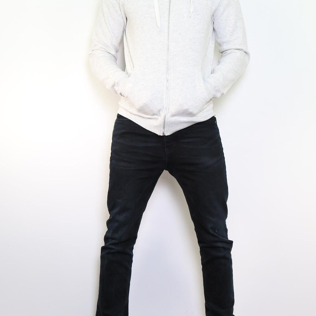 Felpa con cappuccio zip uomo bianca