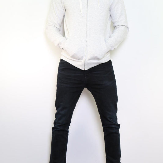 Felpa con cappuccio zip uomo bianca