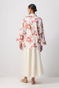Camicia in raso a fantasia