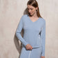 Maglione in maglia con scollo a V e profili a contrasto