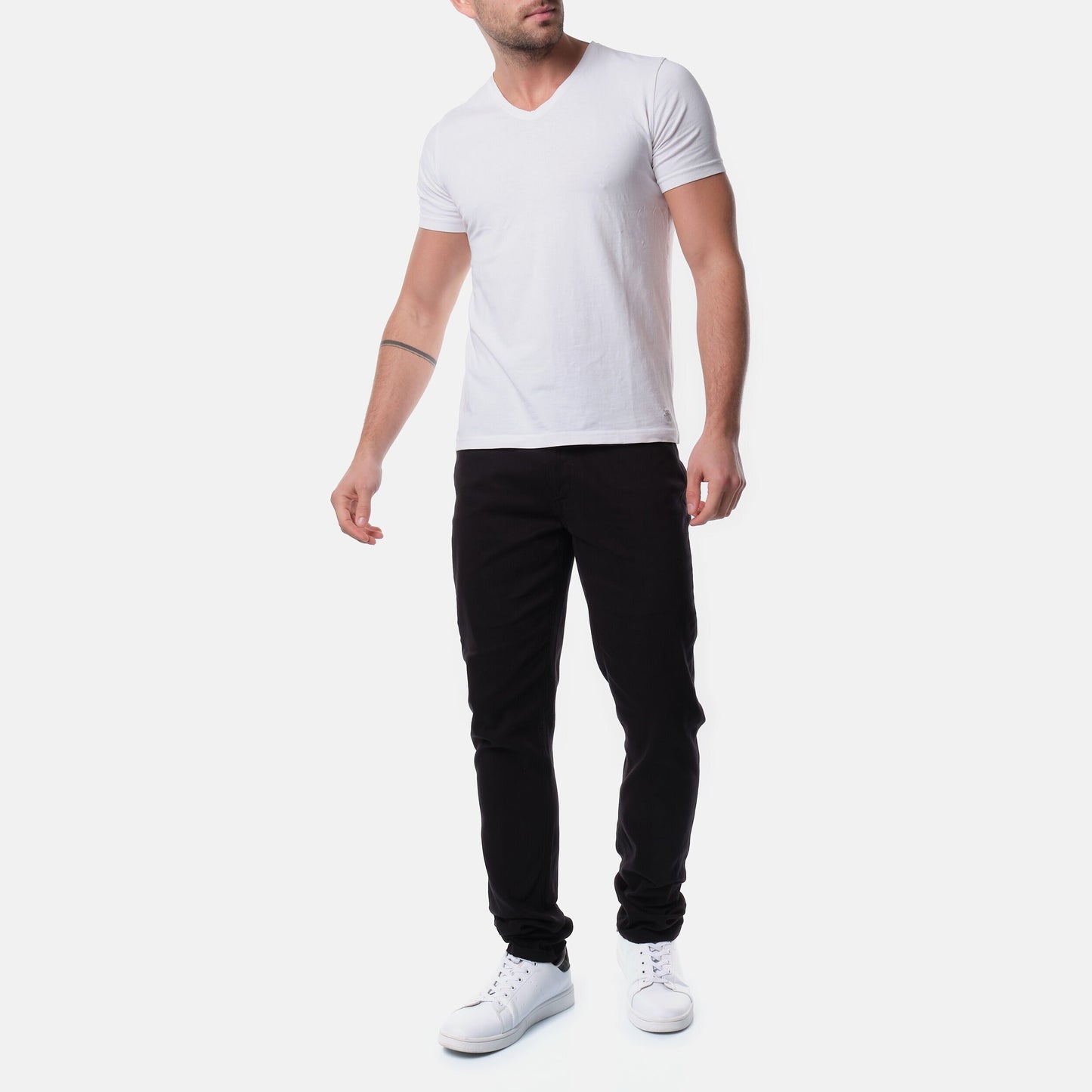 Pantaloni chino uomo 5 tasche neri