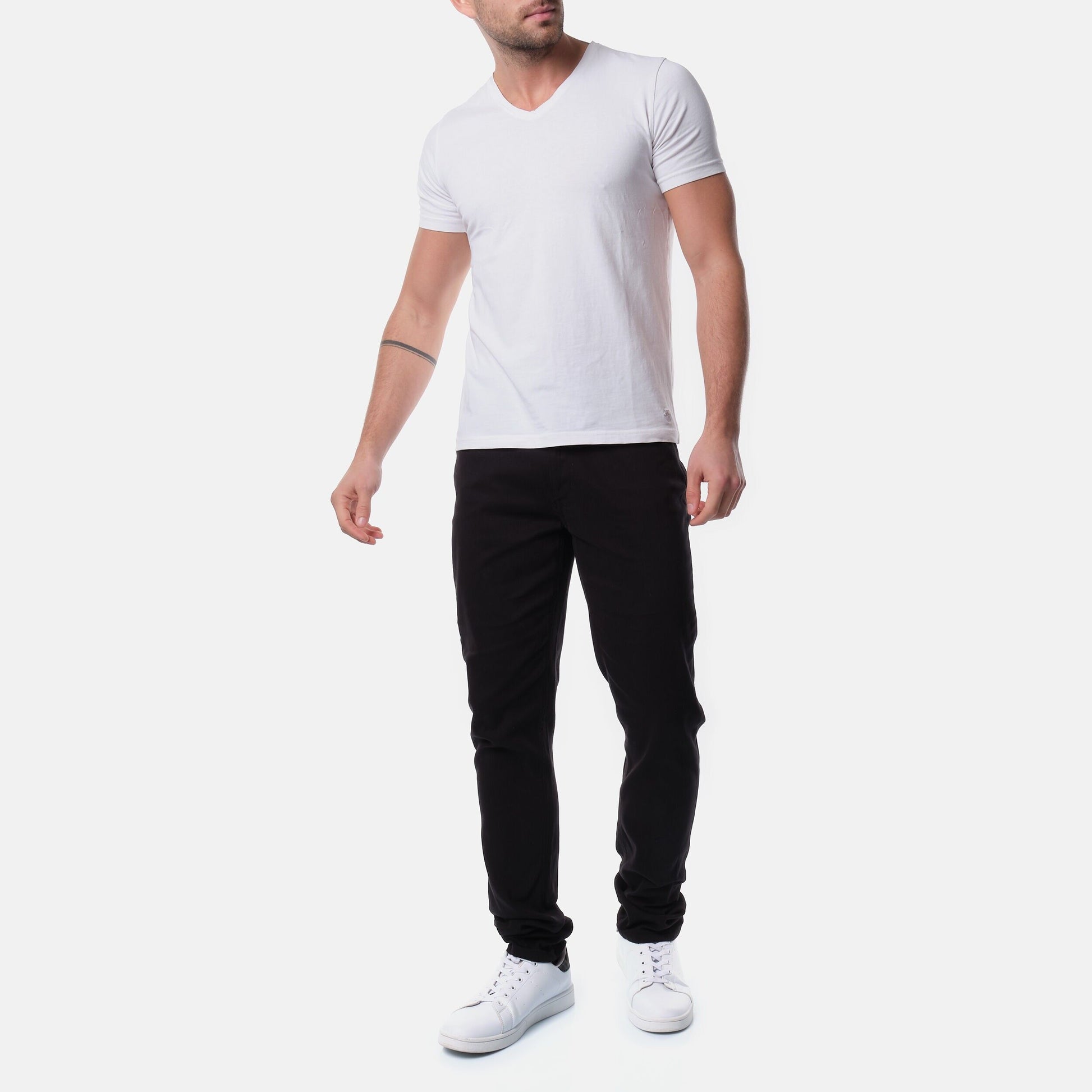 Pantaloni chino uomo 5 tasche neri