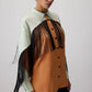 Camicia in raso color block con frange stile western