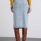 Gonna midi in denim chiaro Ganga