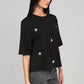 T-shirt Amarina nera con strass