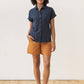 Camicia Bea in seersucker blu navy