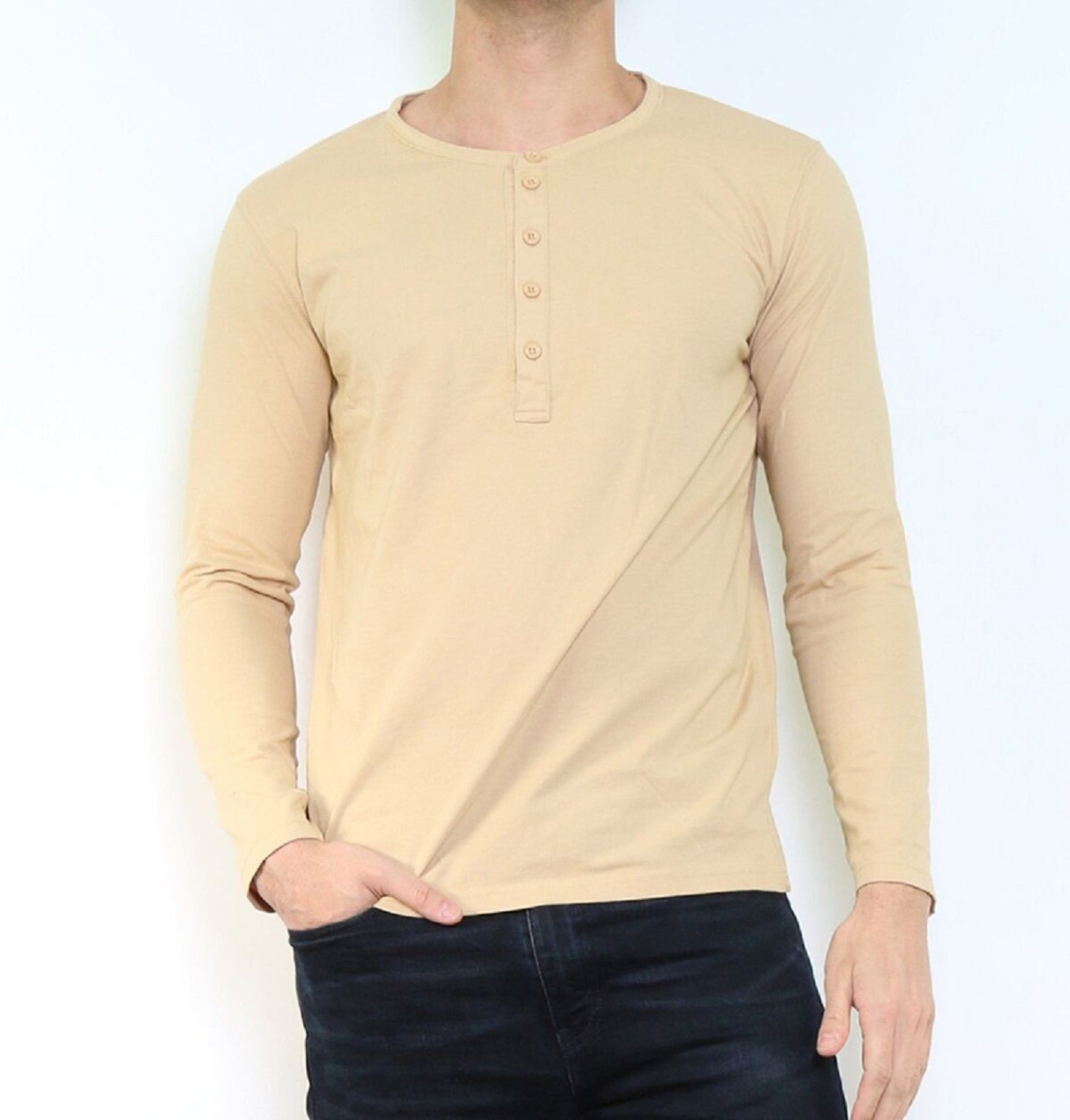 T-shirt uomo a maniche lunghe Kajol beige