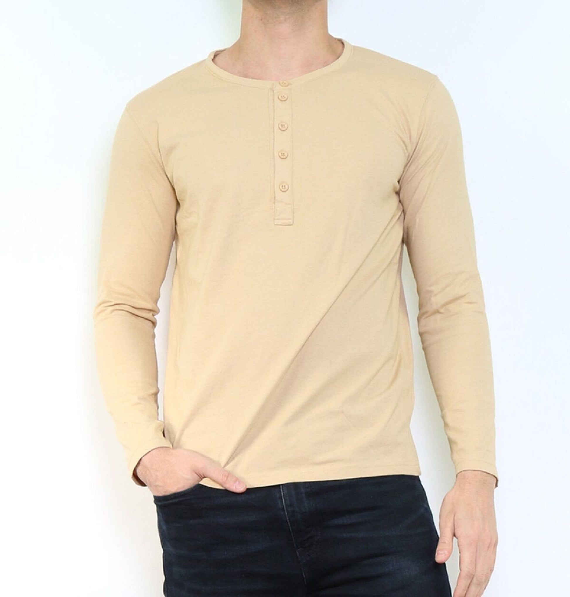 T-shirt uomo a maniche lunghe Kajol beige