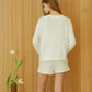 Maglione relaxed in cotone fine con maniche raglan