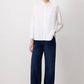 Camicia essenziale oversize in viscosa bianca con tasca