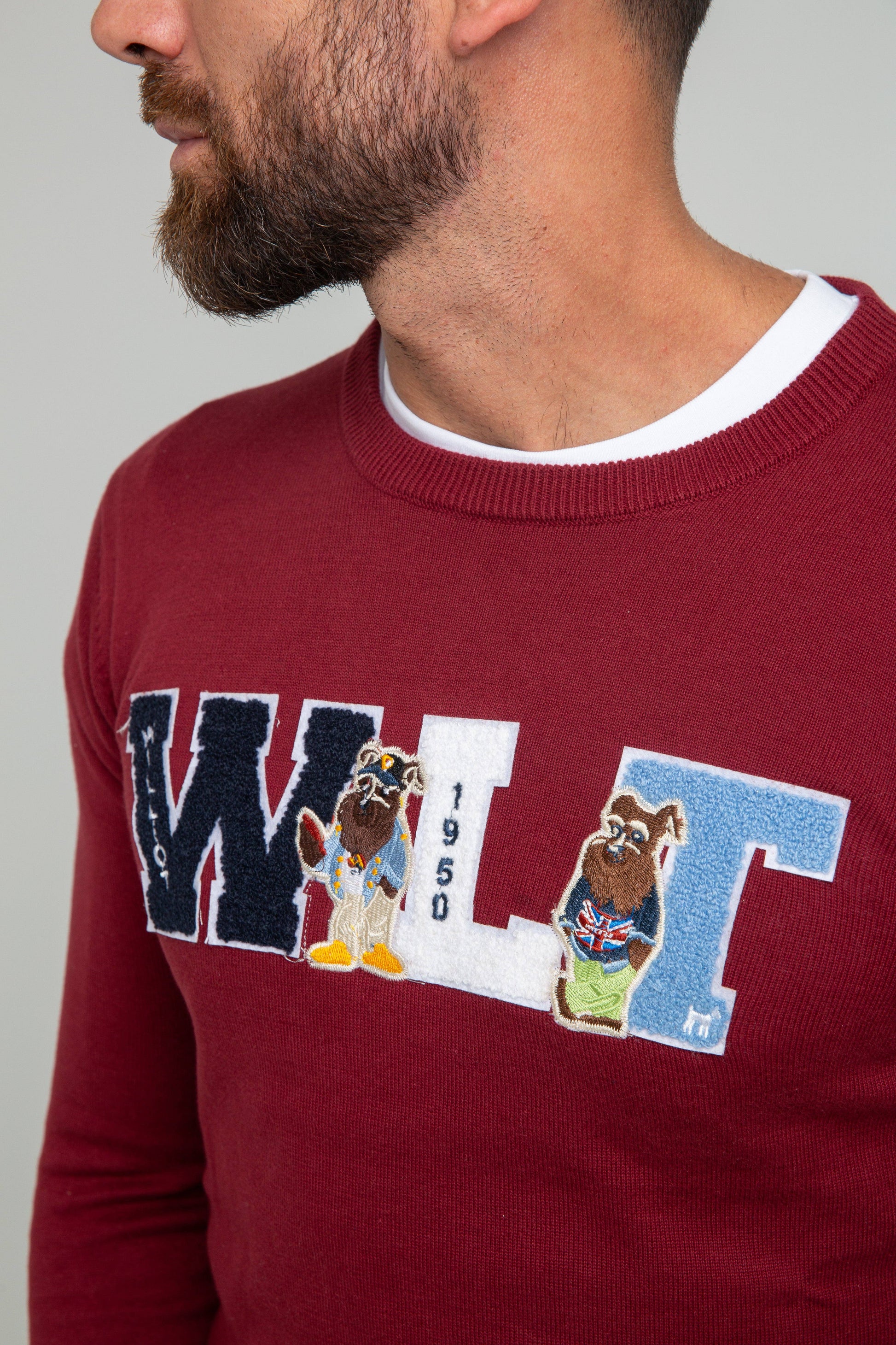 Maglia con patch WLT bordeaux