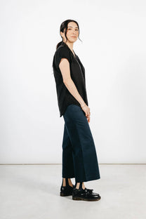 Camicia Innes nera a maniche corte