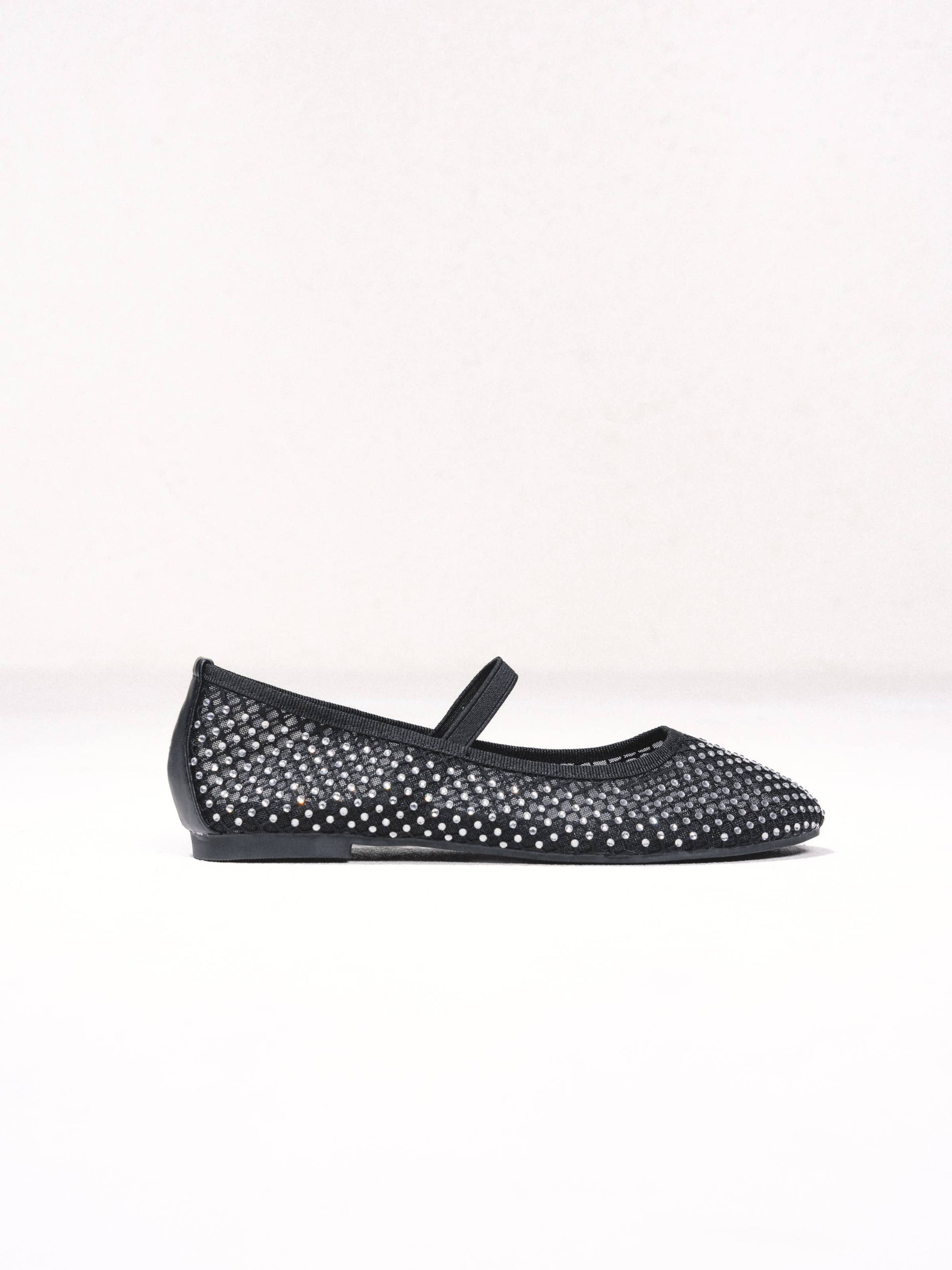 Ballerine scintillanti con fascia elastica e strass