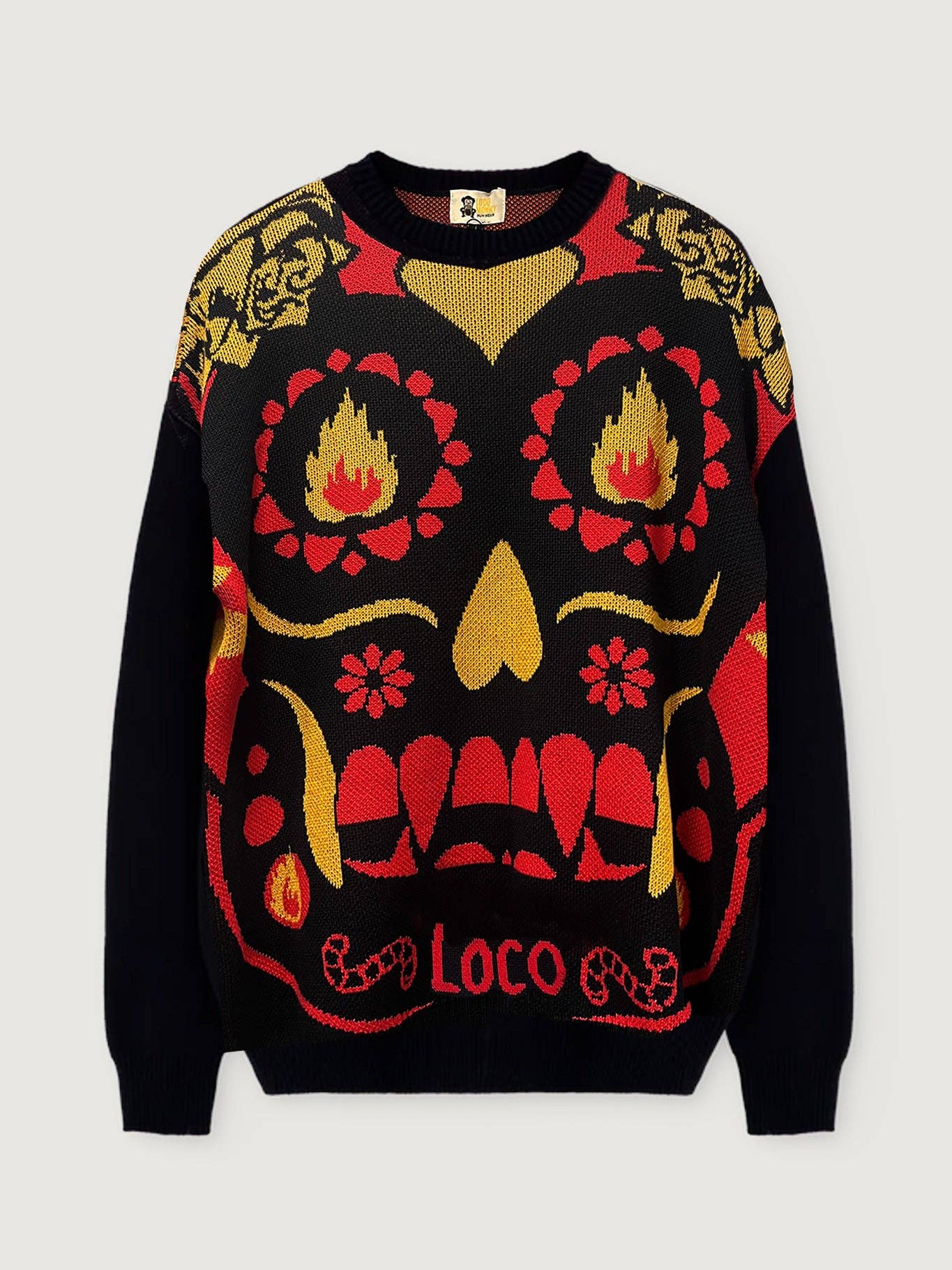 Maglione unisex con teschio messicano in cotone biologico