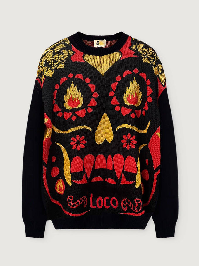 Maglione unisex con teschio messicano in cotone biologico