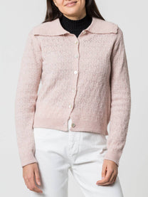 Cardigan in maglia con collo lungo e bottoni