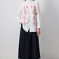 Camicia oversize bianca con ricami floreali