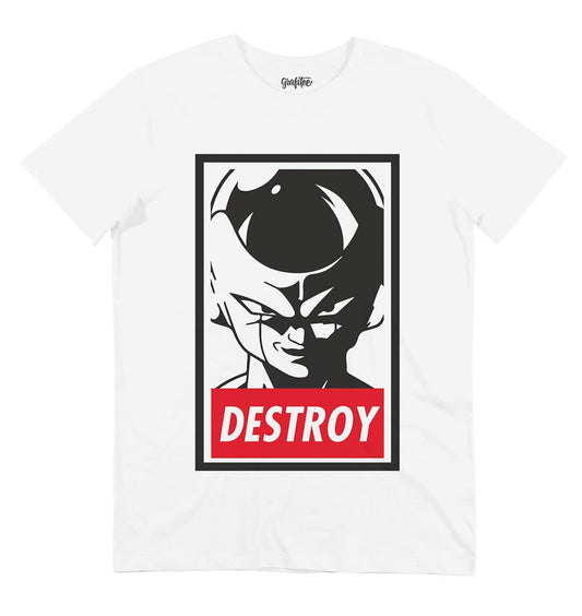 T-shirt street art Dragon Ball con stampa Destroy
