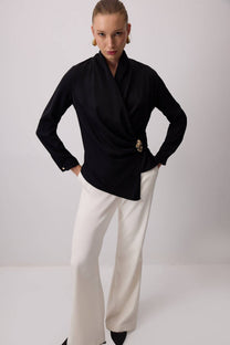 Blusa drappeggiata elegante