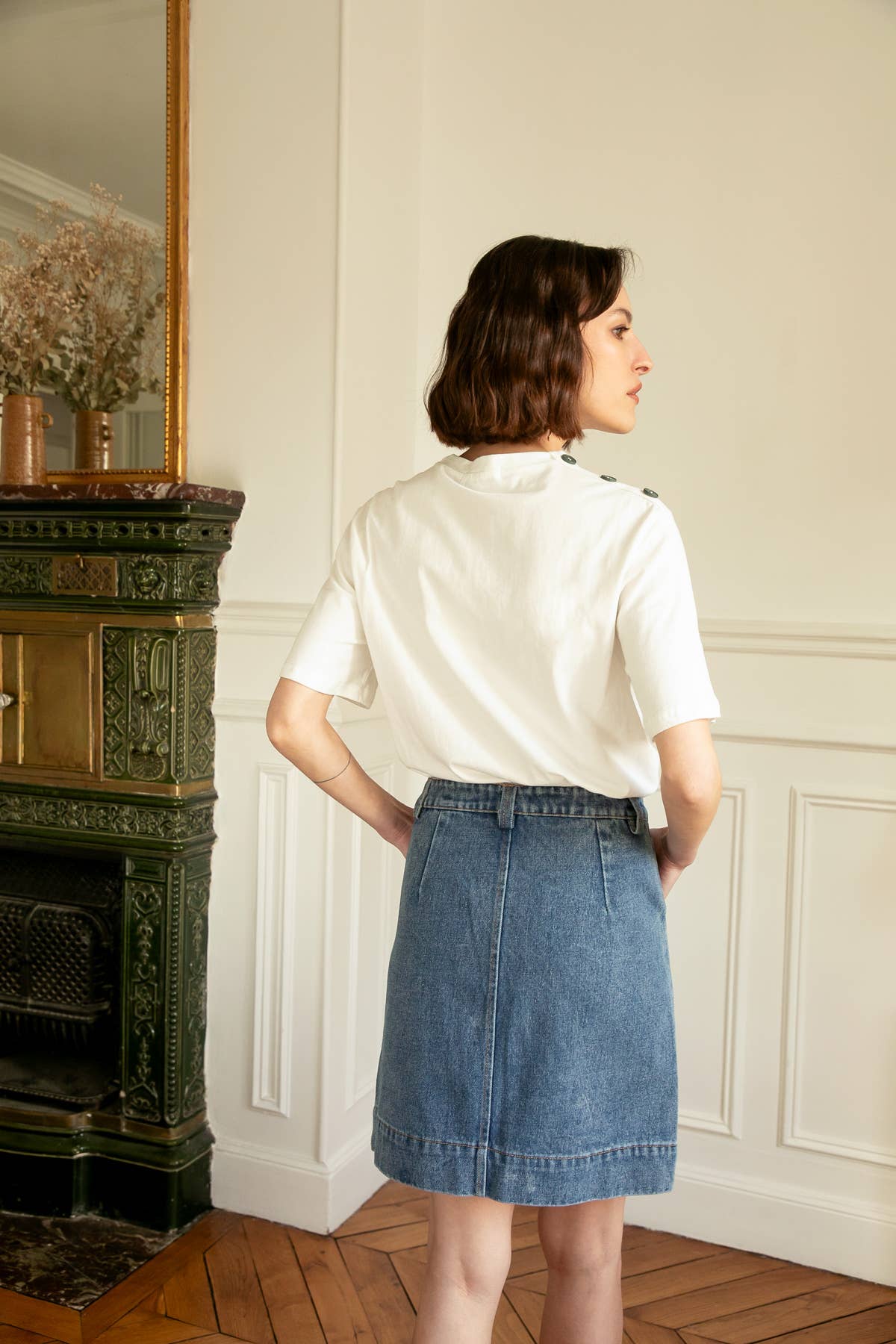 Gonna di jeans Jeannette a taglio dritto con tasche frontali