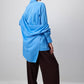 Camicia oversize in popeline blu