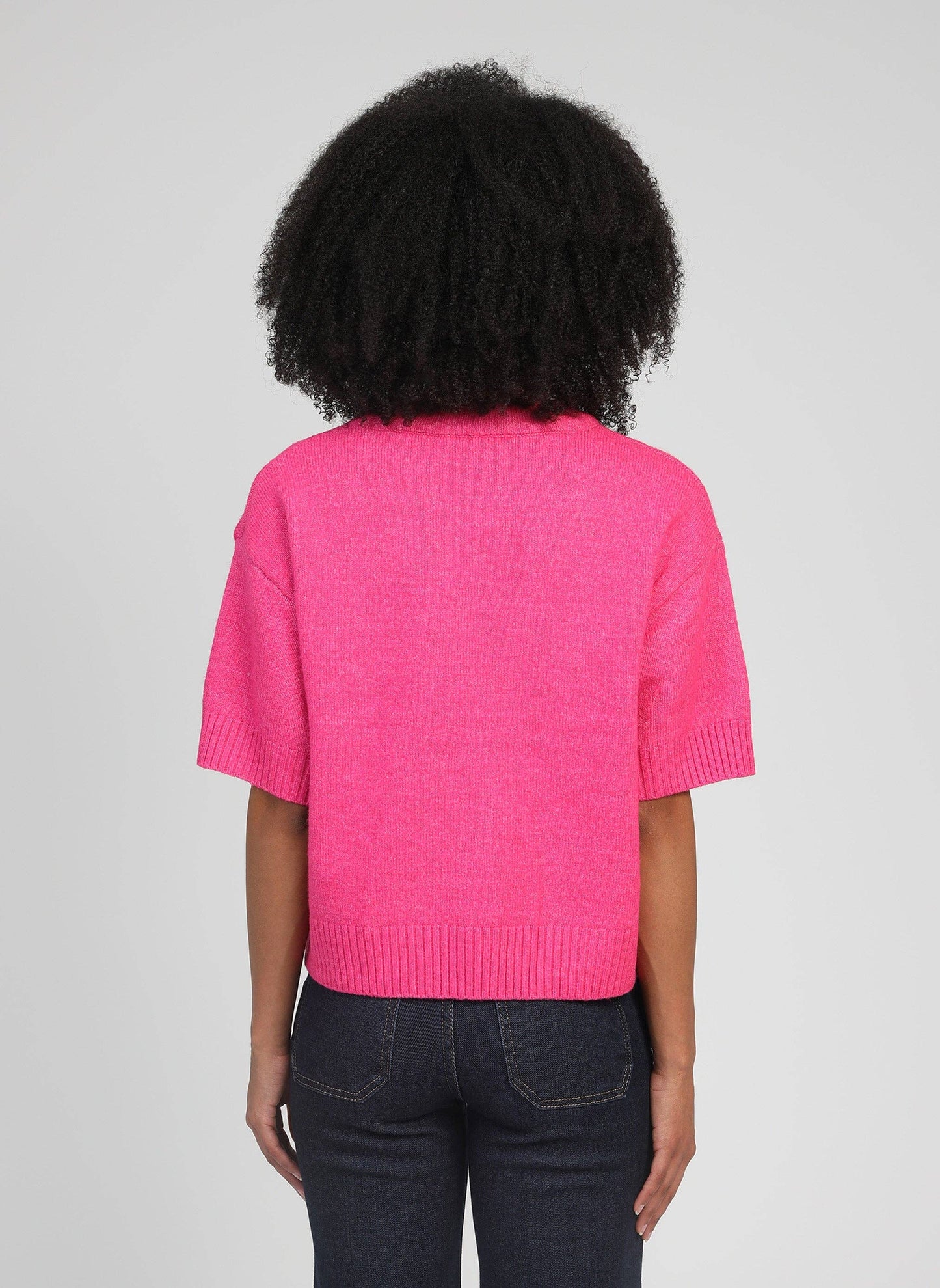 Maglione Nelida rosa caramella con strass e perle