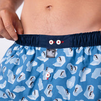 Boxer uomo in cotone biologico con fantasia pinguini