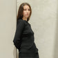 Maglione girocollo a costine in lana merino extra fine