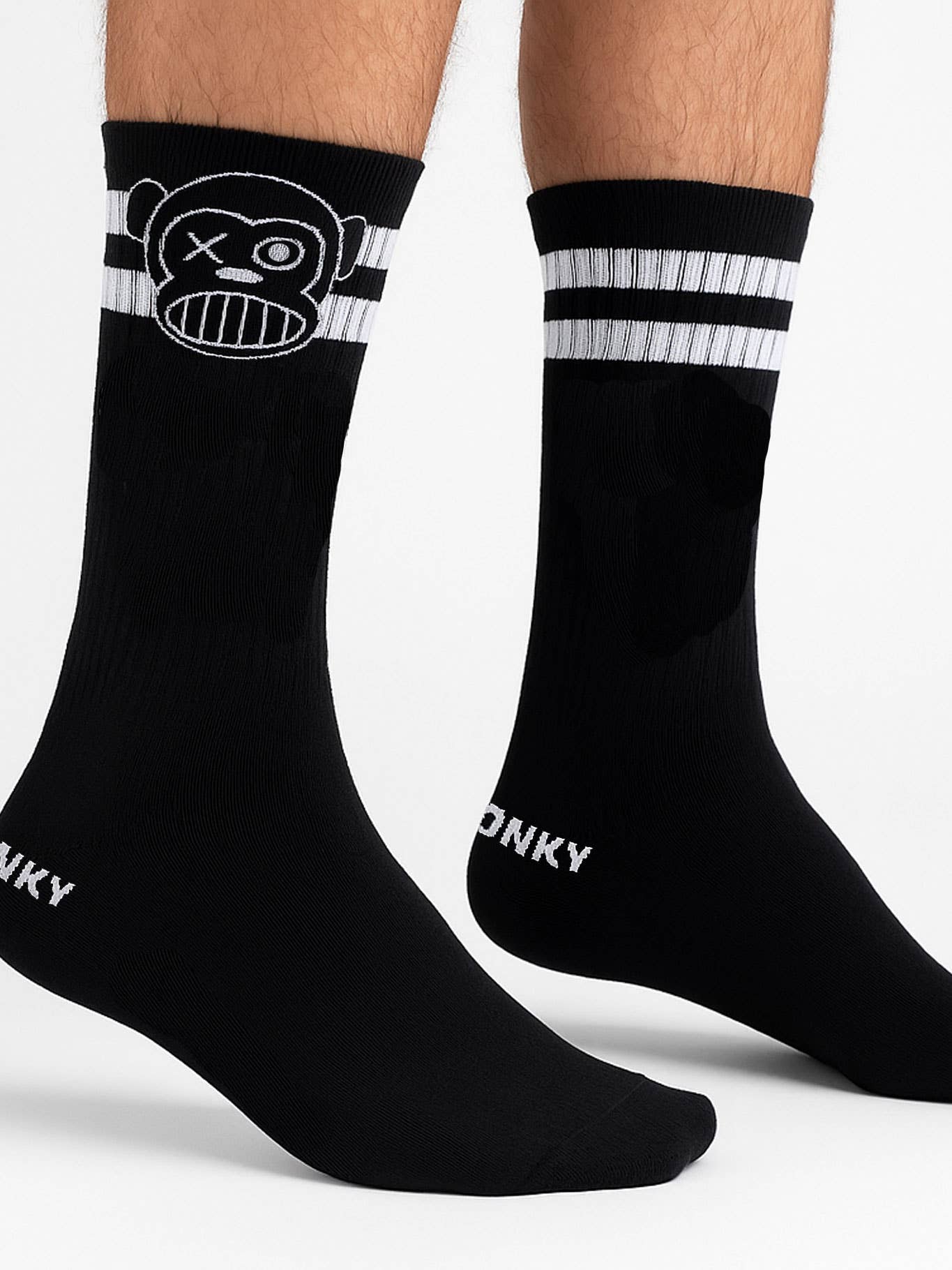 Calzini sportivi neri con logo Loco Monky