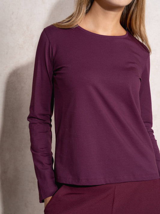 Maglia donna basic in cotone elasticizzato