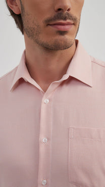 Camicia Piqué Comfort Salmone