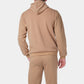 Felpa con cappuccio e zip in maglia piqué color tortora Satoru