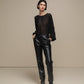 Pantaloni donna in ecopelle PU neri